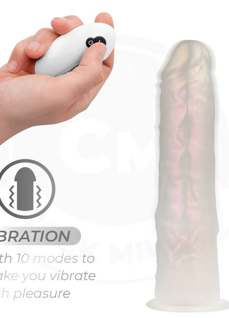 COCK MILLER - DILDO - SAUGNAPF LICHTERN UND VIBRATION - WEISS 19,5 CM - Vibratoren mit Saufnapf