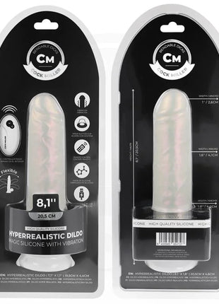 COCK MILLER - DILDO - SAUGNAPF LICHTERN UND VIBRATION - WEISS 20,5 CM - Vibratoren mit Saufnapf