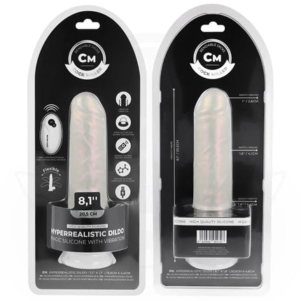 COCK MILLER - DILDO - SAUGNAPF LICHTERN UND VIBRATION - WEISS 20,5 CM - Vibratoren mit Saufnapf