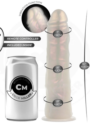 COCK MILLER - DILDO - SAUGNAPF LICHTERN UND VIBRATION - WEISS 20,5 CM - Vibratoren mit Saufnapf