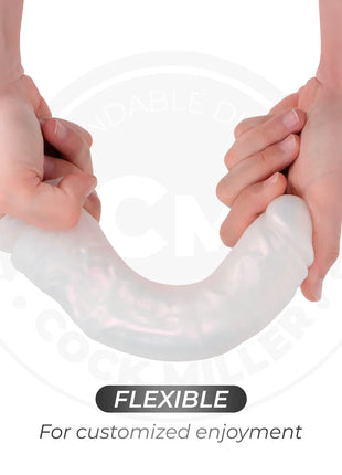 COCK MILLER - DILDO - SAUGNAPF LICHTERN UND VIBRATION - WEISS 20,5 CM - Vibratoren mit Saufnapf