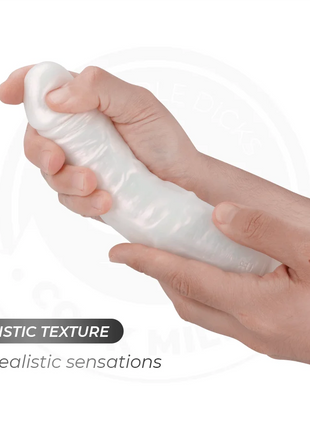 COCK MILLER - DILDO - SAUGNAPF LICHTERN UND VIBRATION - WEISS 20,5 CM - Vibratoren mit Saufnapf
