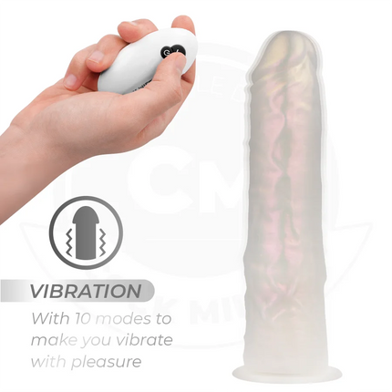 COCK MILLER - DILDO - SAUGNAPF LICHTERN UND VIBRATION - WEISS 20,5 CM - Vibratoren mit Saufnapf