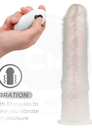 COCK MILLER - DILDO - SAUGNAPF LICHTERN UND VIBRATION - WEISS 21,5 CM - Vibratoren mit Saufnapf