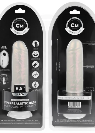 COCK MILLER - DILDO - SAUGNAPF LICHTERN UND VIBRATION - WEISS 21,5 CM - Vibratoren mit Saufnapf