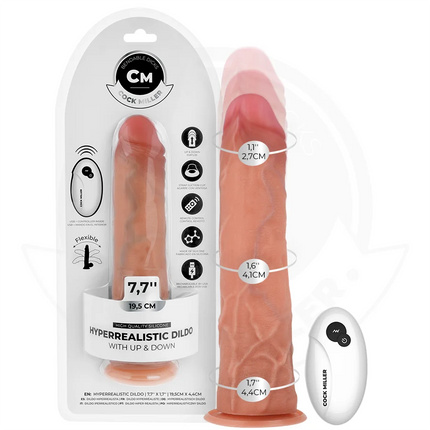 COCK MILLER - HYPERREALISTISCHER DILDO - SAUGNAPF UND STOSSFUNKTION - 19,5 CM - Vibratoren mit Saufnapf