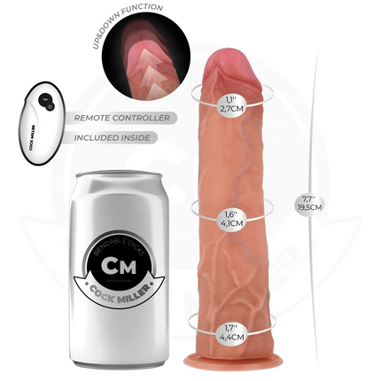 COCK MILLER - HYPERREALISTISCHER DILDO - SAUGNAPF UND STOSSFUNKTION - 19,5 CM - Vibratoren mit Saufnapf