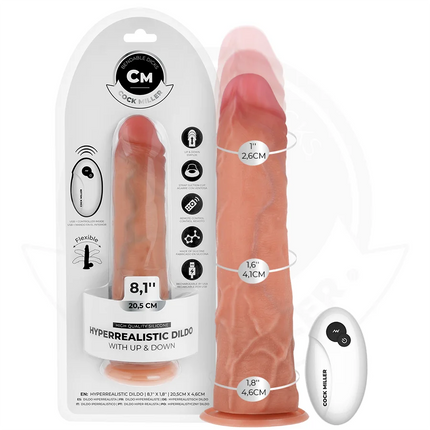 COCK MILLER - HYPERREALISTISCHER DILDO - SAUGNAPF UND STOSSFUNKTION - 20,5 CM - Vibratoren mit Saufnapf