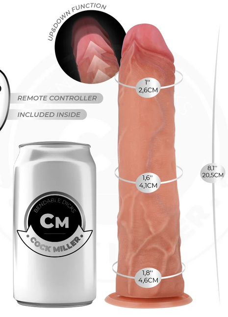 COCK MILLER - HYPERREALISTISCHER DILDO - SAUGNAPF UND STOSSFUNKTION - 20,5 CM - Vibratoren mit Saufnapf