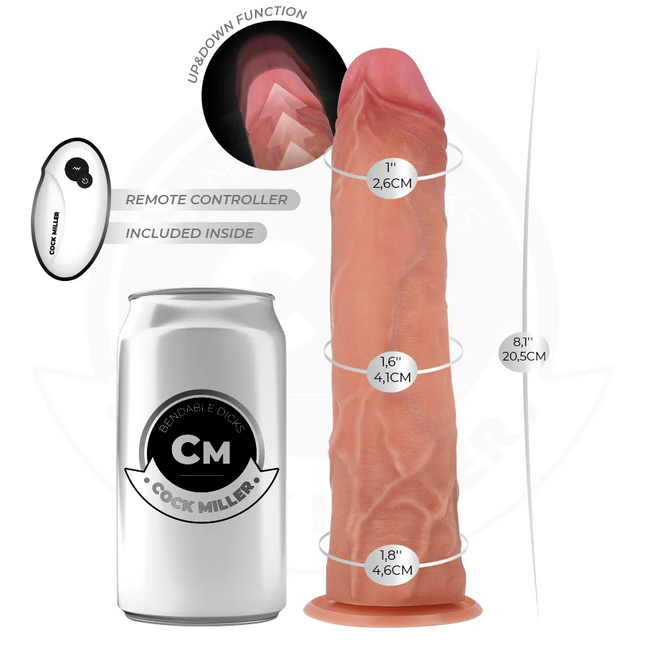 COCK MILLER - HYPERREALISTISCHER DILDO - SAUGNAPF UND STOSSFUNKTION - 20,5 CM - Vibratoren mit Saufnapf