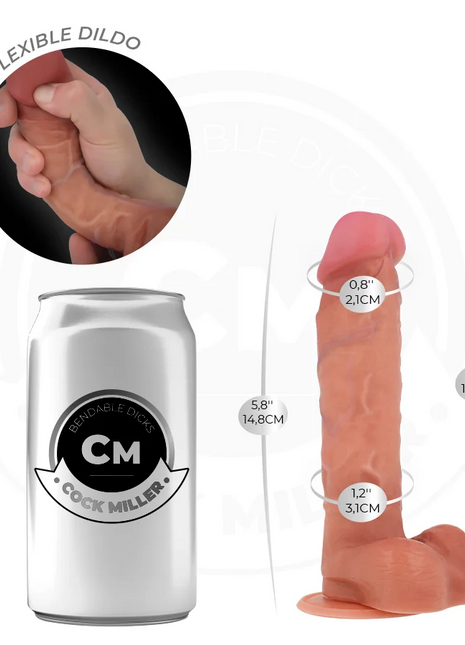 COCK MILLER - HYPERREALISTISCHER FLEXIBLER DILDO - 14,8 CM - Dildo mit Saugnapf