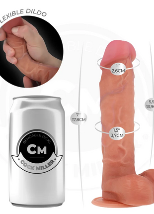COCK MILLER - HYPERREALISTISCHER FLEXIBLER DILDO - 17,8 CM - Dildo mit Saugnapf