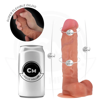COCK MILLER - HYPERREALISTISCHER FLEXIBLER DILDO - 17,8 CM - Dildo mit Saugnapf