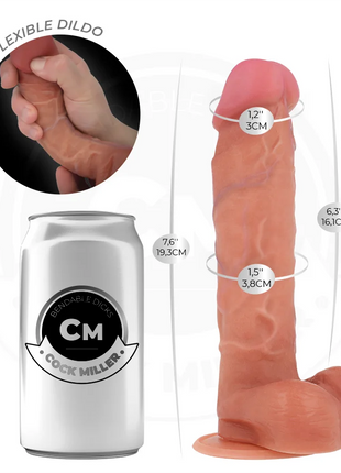 COCK MILLER - HYPERREALISTISCHER FLEXIBLER DILDO 19,3 CM - Dildo mit Saugnapf