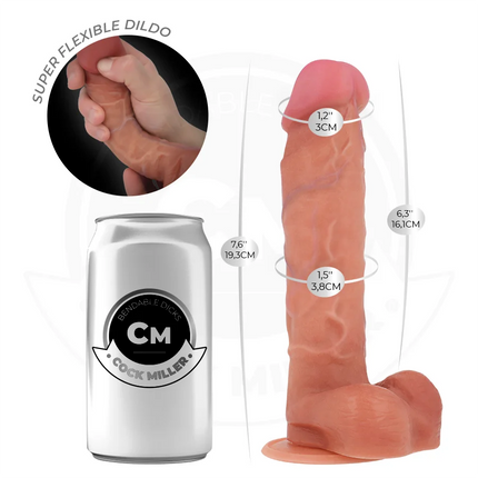 COCK MILLER - HYPERREALISTISCHER FLEXIBLER DILDO 19,3 CM - Dildo mit Saugnapf