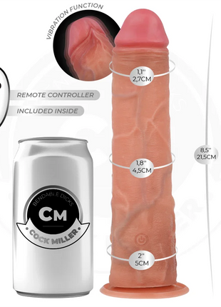 COCK MILLER - REALISTISCHER DILDO - SAUGNÄPFEN UND VIBRATION - 21,5 CM - Vibratoren mit Saufnapf