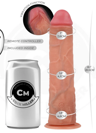 COCK MILLER - REALISTISCHER DILDO - SAUGNAPF UND VIBRATION - 20,5 CM - Vibratoren mit Saufnapf