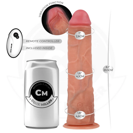 COCK MILLER - REALISTISCHER DILDO - SAUGNAPF UND VIBRATION - 20,5 CM - Vibratoren mit Saufnapf
