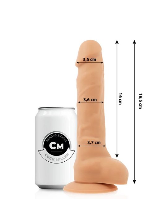 COCK MILLER - SILIKON-DICHTE - COCKSIL 19,5 CM - Dildo mit Saugnapf