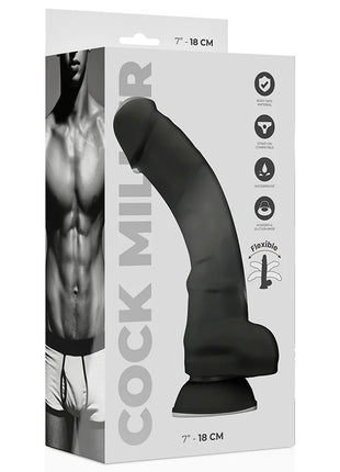 COCK MILLER - SILIKON DICHTE COCKSIL ARTIKULIERBAR SCHWARZ 18 CM - Dildo mit Saugnapf