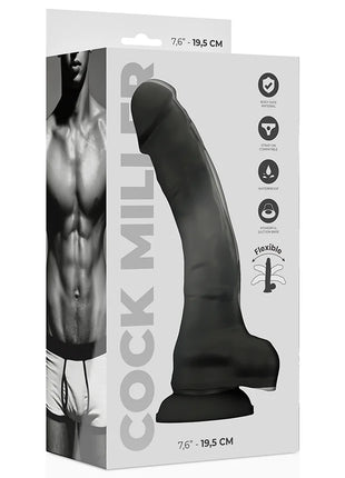 COCK MILLER - SILIKON DICHTE COCKSIL FLEXIBEL - SCHWARZ 19,5 CM - Dildo mit Saugnapf