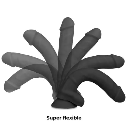 COCK MILLER - SILIKON DICHTE COCKSIL FLEXIBEL - SCHWARZ 19,5 CM - Dildo mit Saugnapf