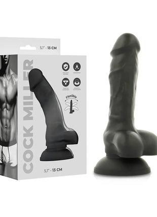 COCK MILLER - SILIKON DICHTE COCKSIL - SCHWARZ 13 CM - Dildo mit Saugnapf
