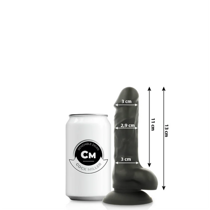 COCK MILLER - SILIKON DICHTE COCKSIL - SCHWARZ 13 CM - Dildo mit Saugnapf