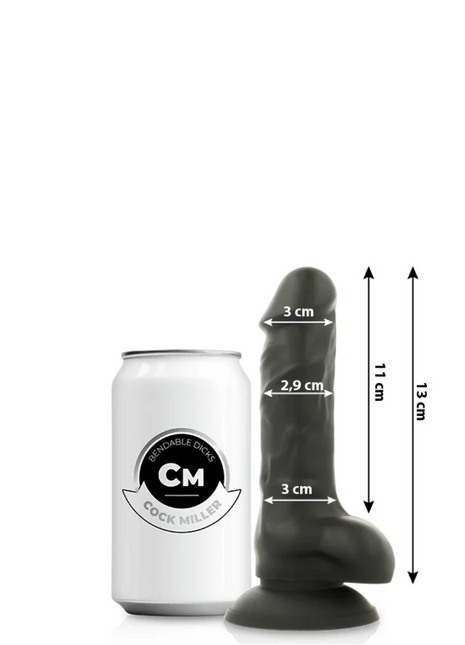 COCK MILLER - SILIKON DICHTE COCKSIL - SCHWARZ 13 CM - Dildo mit Saugnapf