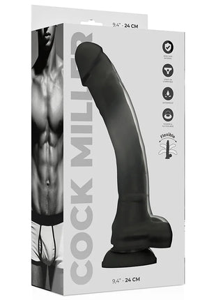 COCK MILLER - SILIKON DICHTE COCKSIL - SCHWARZ 24 CM - Dildo mit Saugnapf