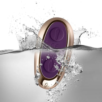 Cocktail plug mit fernbedienung in lila und roségold mit elegantem ovalem design