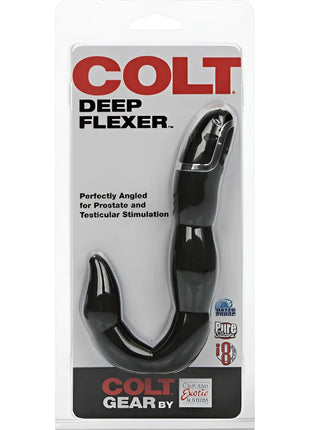 Schwarzer glänzender colt deep flexer aus kunststoff mit gebogenem design und schräger spitze