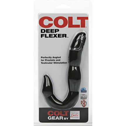 Schwarzer glänzender colt deep flexer aus kunststoff mit gebogenem design und schräger spitze