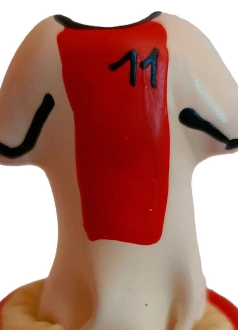 Rot weiße handbemalte ajax shirt kondomfigur mit schwarzem rand und nummer 11 auf der brust