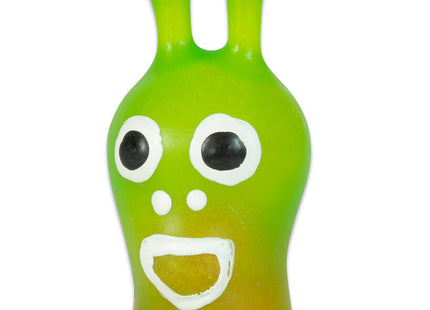 Handbemalte neuheitskondome alien martian mit glänzender grüner kunststofffigur und weißen antennenspitzen
