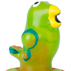 Helle grüne kunststoffpapagei figur mit gelbem schnabel und schwarzen augen handbemalte neuheitskondome amazonan