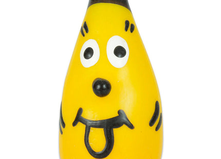 Handbemaltes neumodell condomerie bananenförmiges kondom mit gelber farbe und schwarzen gesichtszügen