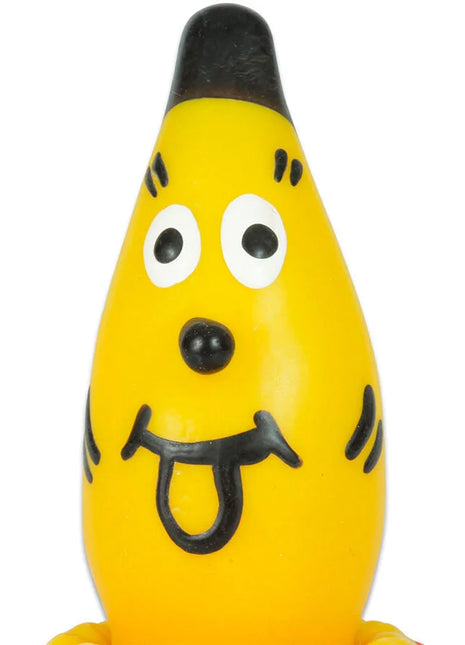 Handbemaltes neumodell condomerie bananenförmiges kondom mit gelber farbe und schwarzen gesichtszügen