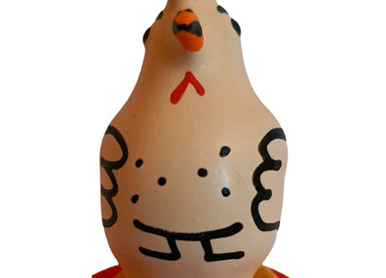 Handbemalte neuheitskondome cocky rooster mit verspielter hühnerfigur in beige mit rotem kamm und orangefarbenem schnabel