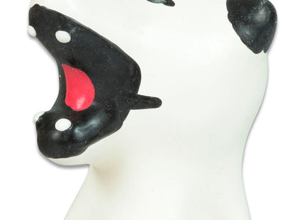Weiß schwarzer dalmatiner figur mit roter zunge und glänzender oberfläche aus kondomerie handbemalte neuheitskondome eisbär