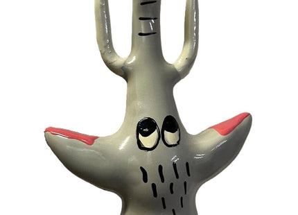 Graue keramikfigur elefantenmodell xl mit roten akzenten und schwarzem gesicht für handbemalte neuheitskondome