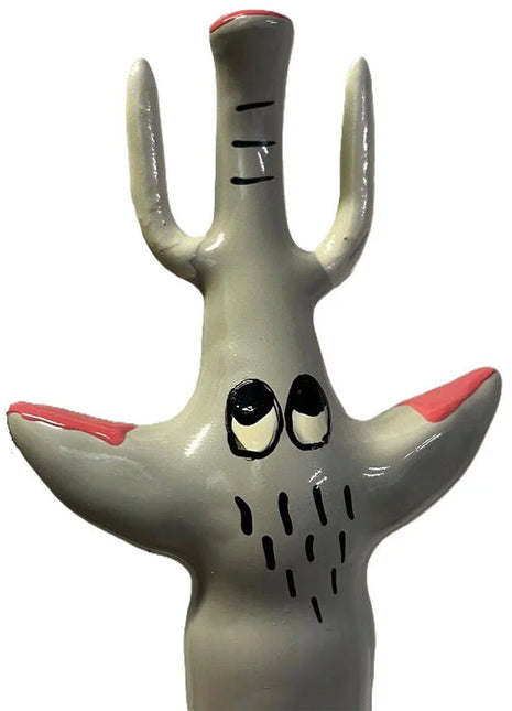 Graue keramikfigur elefantenmodell xl mit roten akzenten und schwarzem gesicht für handbemalte neuheitskondome