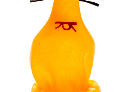 Vibrante orange glasfigurine in katzenform mit schwarzen schnurrhaaren und roten augen für handbemalte novitätenkondome fox glued