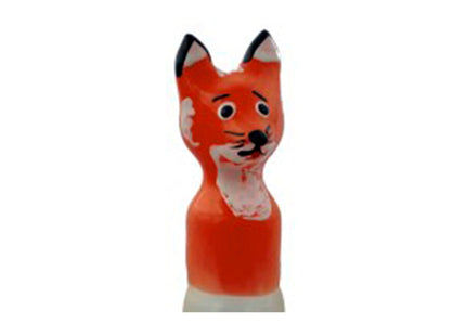 Handbemalte fuchsbrown xl kondome im orangefarbenen fuchsdesign mit schwarzen ohren und weißen akzenten