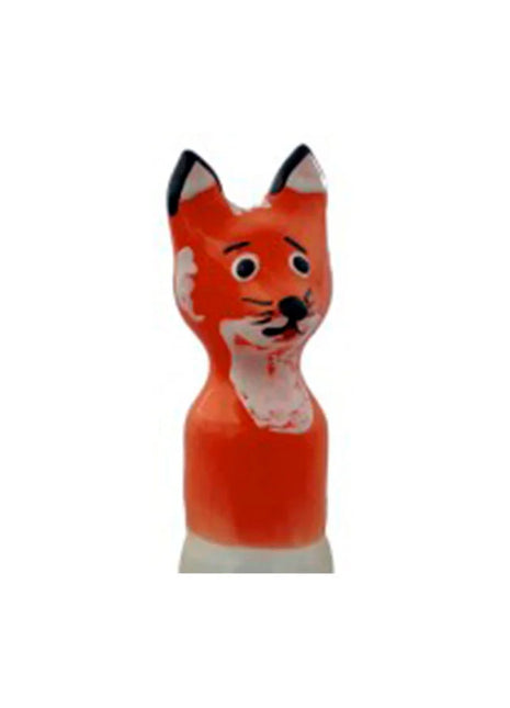 Handbemalte fuchsbrown xl kondome im orangefarbenen fuchsdesign mit schwarzen ohren und weißen akzenten