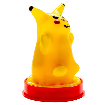 Handbemalter neuheitskondom kondomerie gelbe maus mit gelbem pikachu-stempel und rotem rundem sockel