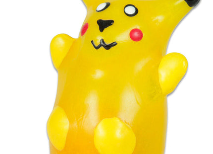 Handbemalte novelty kondome von condomerie mit gelber pikachu figur aus glänzendem kunststoff mit roten wangen
