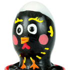Condomerie handbemalte neuheitskondome schwarz in chick-hühnchen-form mit weißem kopf und herzen markierung