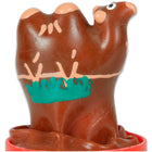 Braune kunststoff-kamelfigur mit pinken akzenten und türkisem grasdetail von condomerie handbemalte neuheitskondome kamel