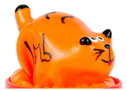 Orange kunststoff tigerförmiger seifenspender mit schwarzen streifen für condomerie handbemalte neuheitskondome katzenmodell 1